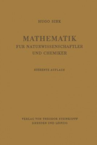 Carte Mathematik Fur Naturwissenschaftler Und Chemiker Hugo Sirk