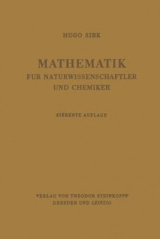 Book Mathematik Fur Naturwissenschaftler Und Chemiker Hugo Sirk