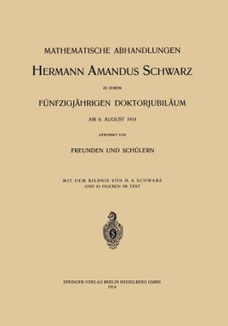 Könyv Mathematische Abhandlungen Hermann Amandus Schwarz C. Carathéodory