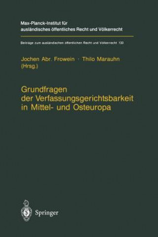 Kniha Grundfragen Der Verfassungsgerichtsbarkeit in Mittel- Und Osteuropa Jochen A. Frowein