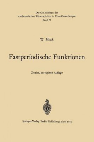 Kniha Fastperiodische Funktionen Wilhelm Maak