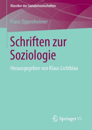 Kniha Schriften Zur Soziologie Franz Oppenheimer
