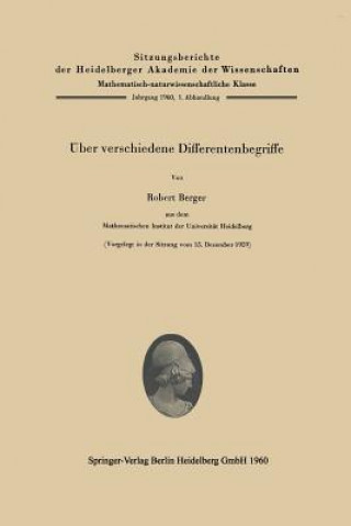 Book UEber verschiedene Differentenbegriffe Robert Berger