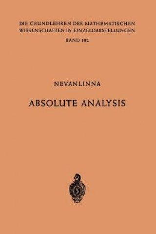 Könyv Absolute Analysis, 1 Frithjof Nevanlinna
