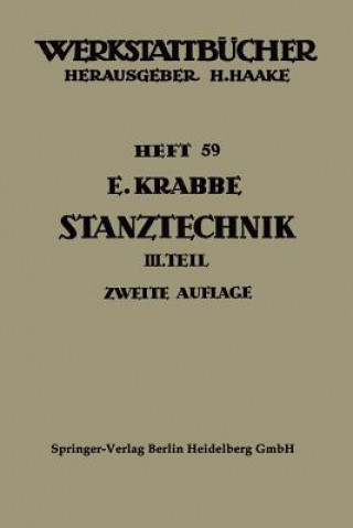 Kniha Stanztechnik Erich Krabbe