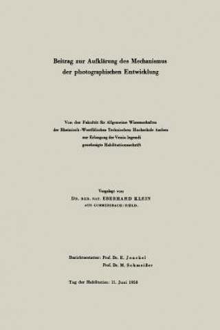 Carte Beitrag Zur Aufklarung Des Mechanismus Der Photographischen Entwicklung Eberhard Klein