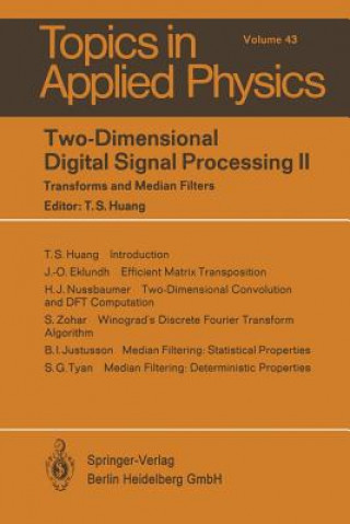 Book Two-Dimensional Digital Signal Processing II T.S. Huang