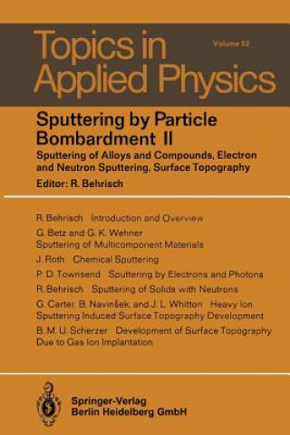 Carte Sputtering by Particle Bombardment II, 1 R. Behrisch