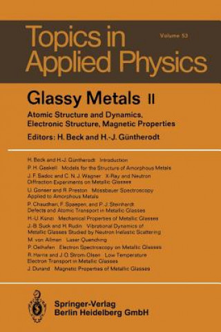 Könyv Glassy Metals II, 1 H. Beck