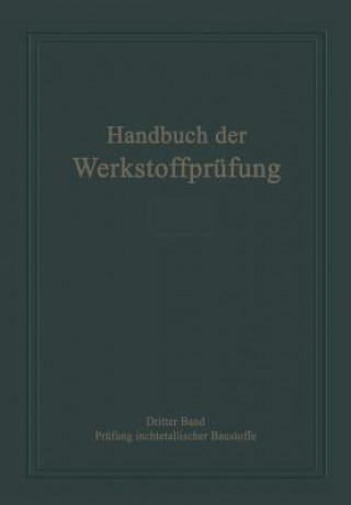 Libro Die Prufung nichtmetallischer Baustoffe Erich Siebel