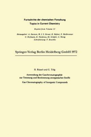 Книга Anwendung Der Gaschromatographie Zur Trennung Und Bestimmung Anorganischer Stoffe Harald Ruessel