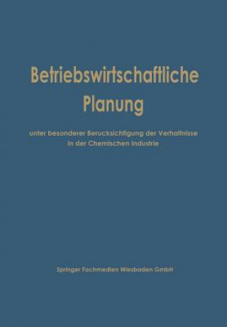 Książka Betriebswirtschaftliche Planung Unter Besonderer Berucksichtigung Der Verhaltnisse in Der Chemischen Industrie 