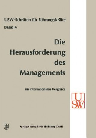 Könyv Herausforderung Des Managements Im Internationalen Vergleich H. Albach