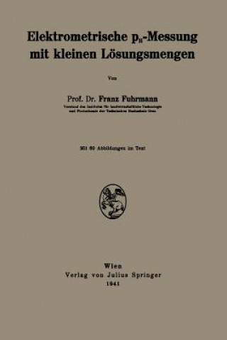 Carte Elektrometrische Ph-Messung Mit Kleinen Loesungsmengen Franz Fuhrmann