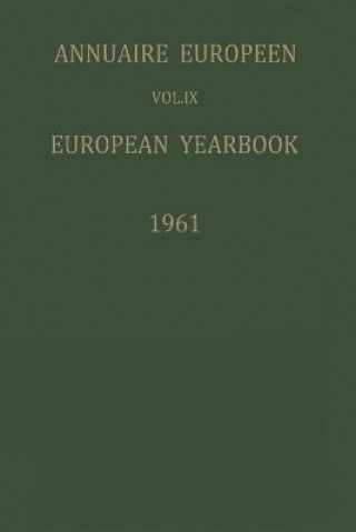 Kniha Annuaire Europeen / European Yearbook 