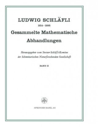 Libro Gesammelte Mathematische Abhandlungen Ludwig Schläfli