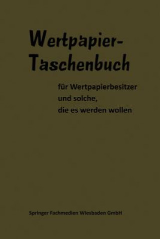 Kniha Wertpapier Taschenbuch oeste