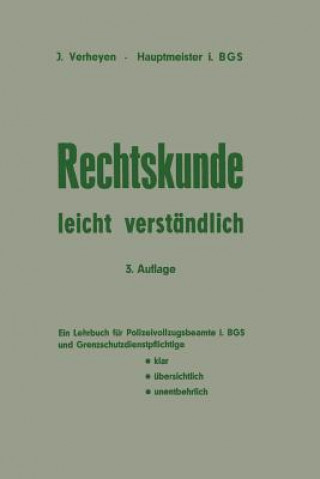 Książka Rechtskunde -- Leicht Verst ndlich Josef Verheyen