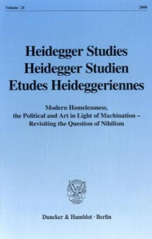 Carte Heidegger Studies / Heidegger Studien / Etudes Heideggeriennes. Parvis Emad