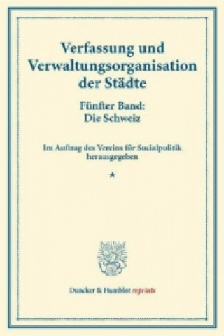 Buch Verfassung und Verwaltungsorganisation der Städte. 