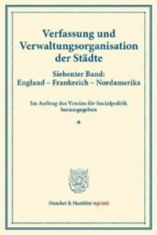 Książka Verfassung und Verwaltungsorganisation der Städte. 