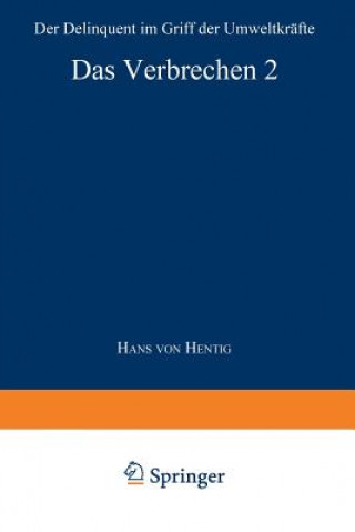 Kniha Das Verbrechen II Hans v. Hentig