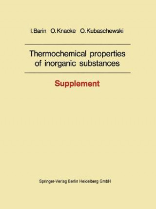 Carte Thermochemical properties of inorganic substances, 2 I. Barin