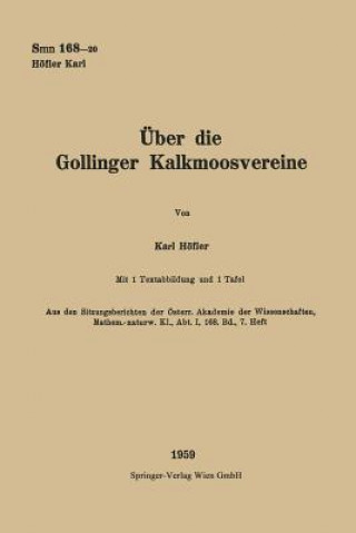 Könyv UEber Die Gollinger Kalkmoosvereine Karl Höfler