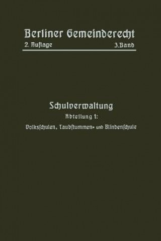 Book Schulverwaltung Berliner Gemeinderecht