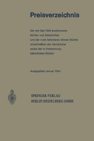 Carte Preisverzeichnis Berlin Springer