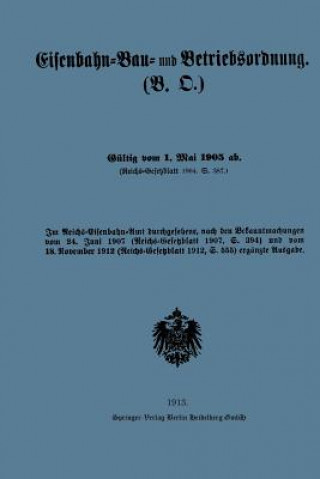 Книга Eisenbahn-Bau- Und Betriebsordnung Julius Springer