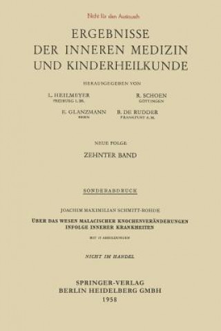 Βιβλίο UEber Das Wesen Malacischer Knochenveranderungen Infolge Innerer Krankheiten Joachim Maximilian Schmitt-Rohde