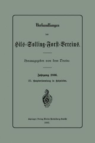 Kniha Verhandlungen Des Hils-Solling-Forst-Vereins Dem Dereine