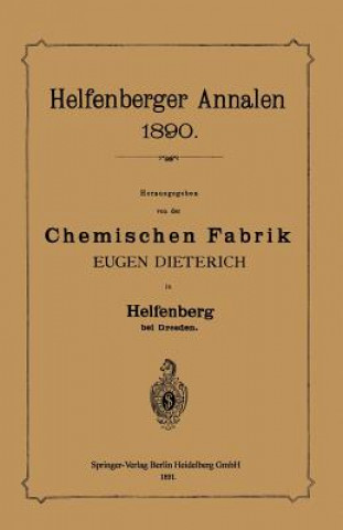 Книга Helfenberger Annalen 1890 hemischen Fabrik