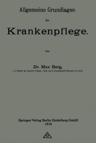 Libro Allgemeine Grundlagen Der Krankenpflege Max Berg