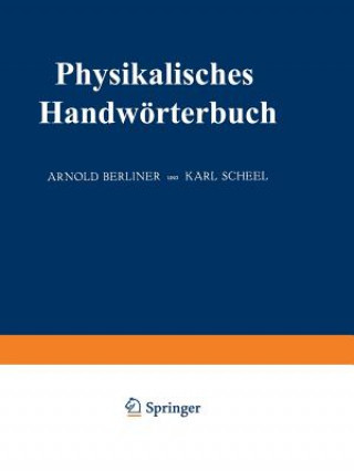 Könyv Physikalisches Handworterbuch Walther Nernst