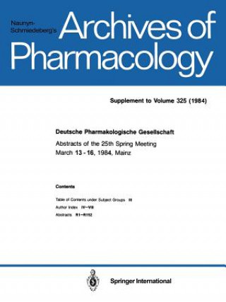 Könyv Deutsche Pharmakologische Gesellschaft 