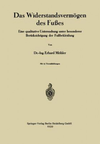 Könyv Das Widerstandsvermoegen Des Fusses Erhard Möhler
