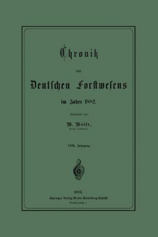 Carte Chronik Des Deutschen Forstwesens Im Jahre 1882 Werner Weise
