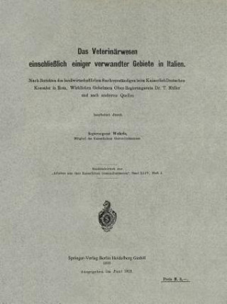 Knjiga Das Veterinarwesen Einschliesslich Einiger Verwandter Gebiete in Italien Klaus Wehrle