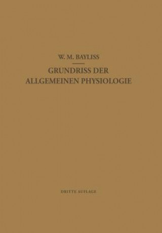 Carte Grundriss der Allgemeinen Physiologie William Maddock Bayliss