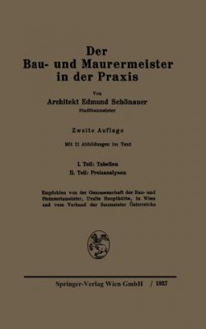 Knjiga Bau- Und Maurermeister in Der Praxis Edmund Schönauer