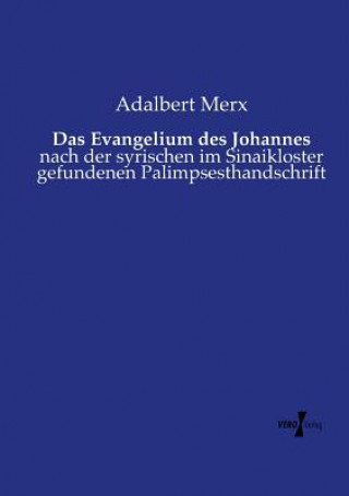 Książka Evangelium des Johannes Adalbert Merx