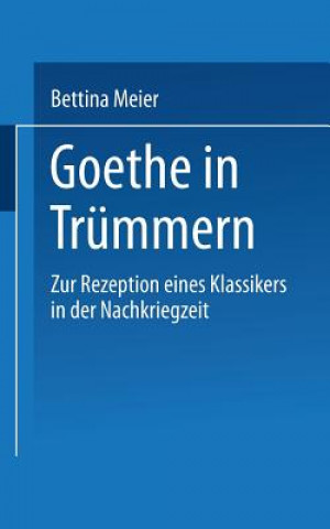 Knjiga Goethe in Trummern Bettina Meier