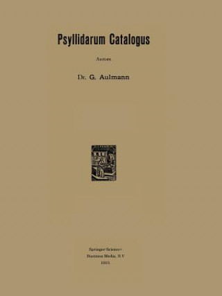 Knjiga Psyllidarum Catalogus Dr. G. Aulmann