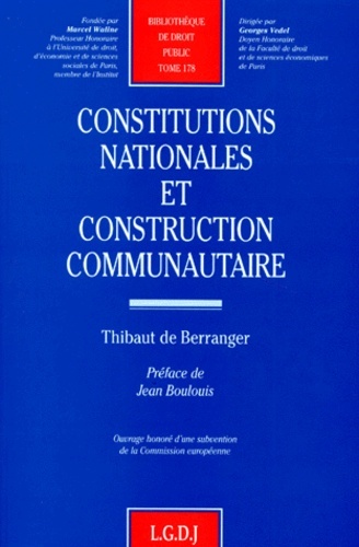 Kniha Constitutions Nationales Et Construction 