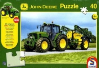 Joc / Jucărie John Deere, Traktor 6630 mit Feldspritze (Kinderpuzzle) 
