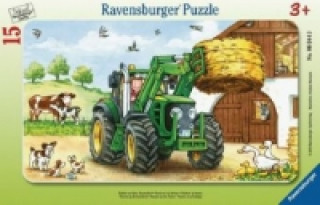 Játék Ravensburger Kinderpuzzle - 06044 Traktor auf dem Bauernhof - Rahmenpuzzle für Kinder ab 3 Jahren, mit 15 Teilen 