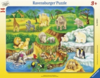 Spiel/Spielzeug Ravensburger Kinderpuzzle - 06052 Zoobesuch - Rahmenpuzzle für Kinder ab 3 Jahren, mit 14 Teilen 