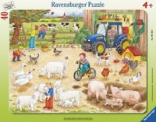 Gra/Zabawka Ravensburger Kinderpuzzle - 06332 Auf dem großen Bauernhof - Rahmenpuzzle für Kinder ab 4 Jahren, mit 40 Teilen 